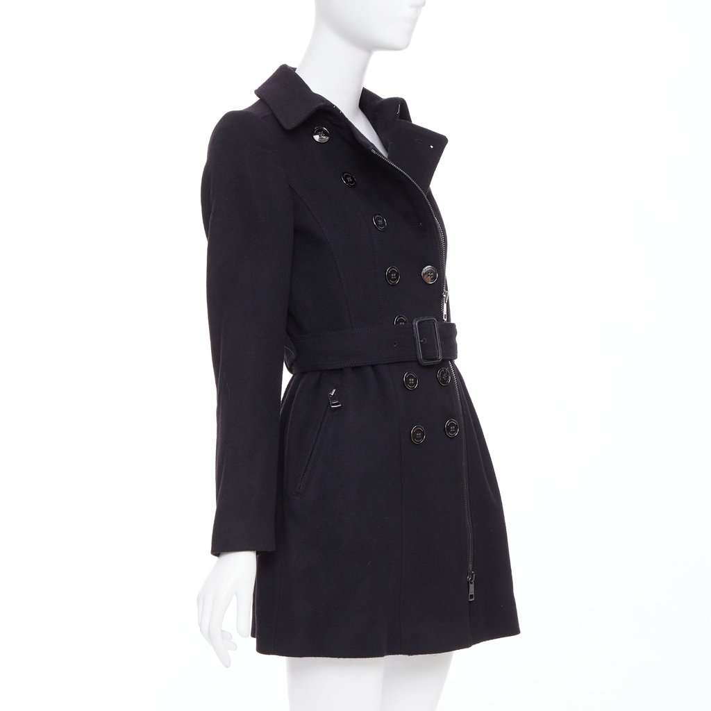 Burberry Black Wool Coat Black Wool Very good condition - Model View