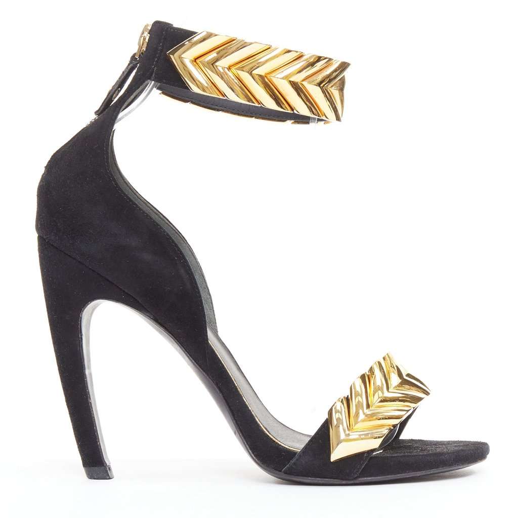 Louis Vuitton Gold V Symphony Black Suede Fair condition - Front View