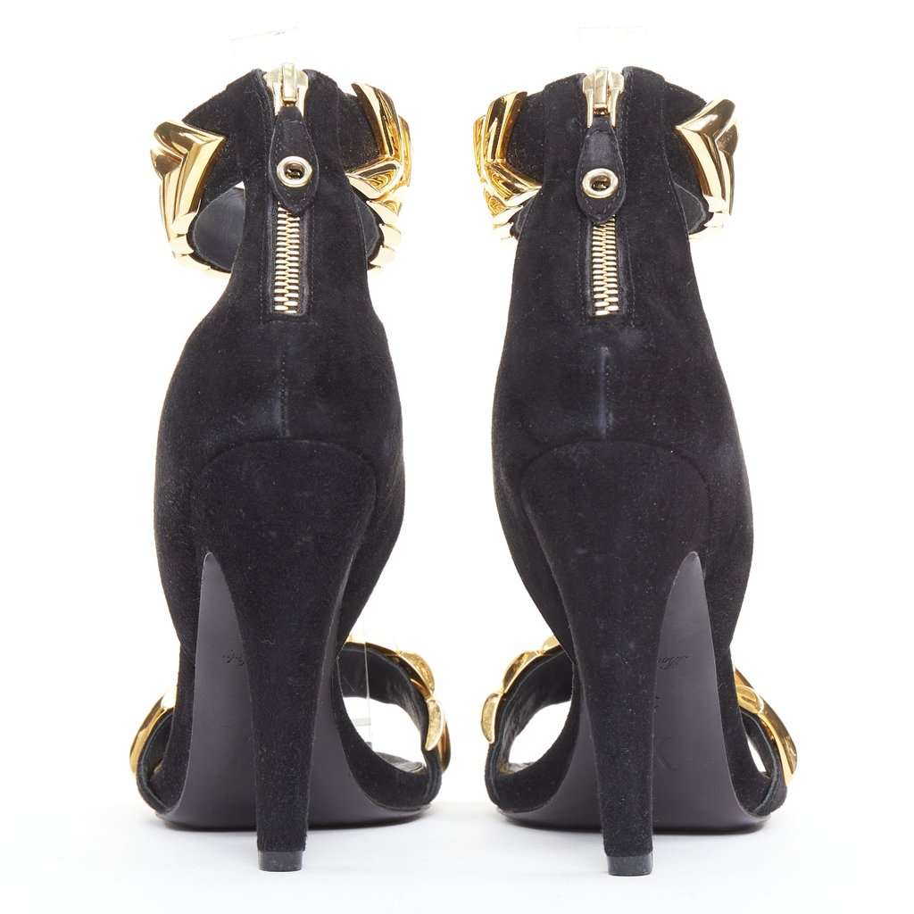 Louis Vuitton Gold V Symphony Black Suede Fair condition - Box View