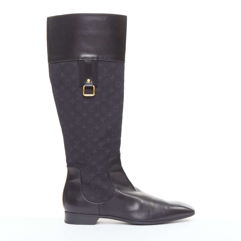 Louis Vuitton Black Polyester Boots Black Polyester Good condition - Front View