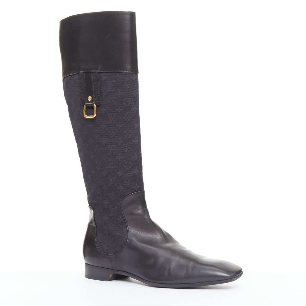 Louis Vuitton Black Polyester Boots Black Polyester Good condition - Back View