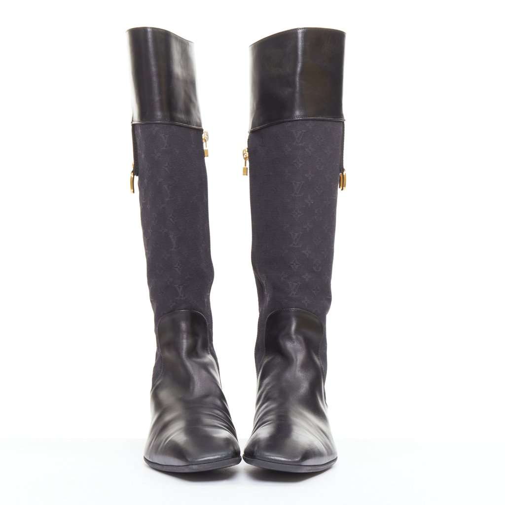 Louis Vuitton Black Polyester Boots Black Polyester Good condition - Inside View