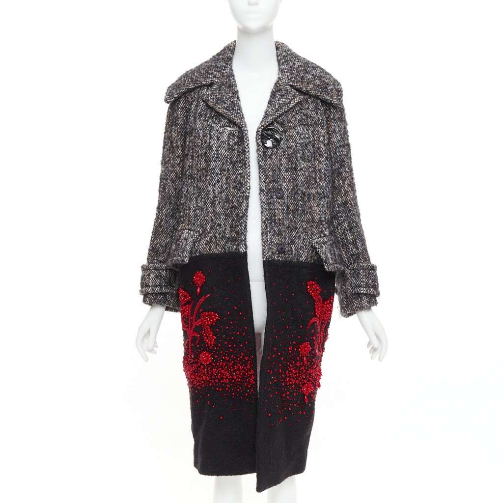 Prada Brown Tweed Coat Brown Tweed Very good condition - Inside View