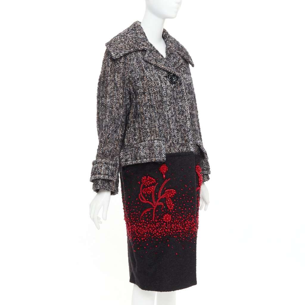 Prada Brown Tweed Coat Brown Tweed Very good condition - Model View