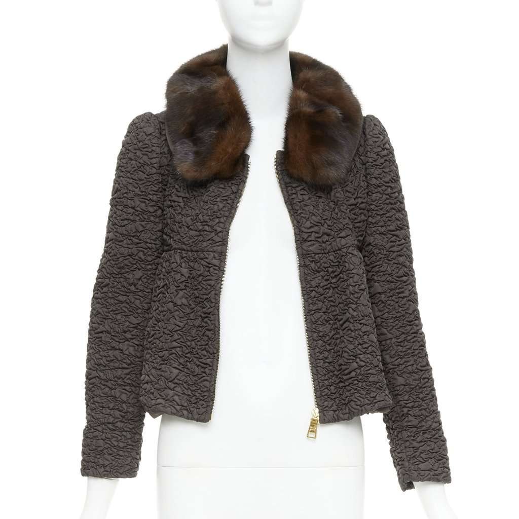 Prada Brown Fur Jacket Brown Fur Very good condition - Front View