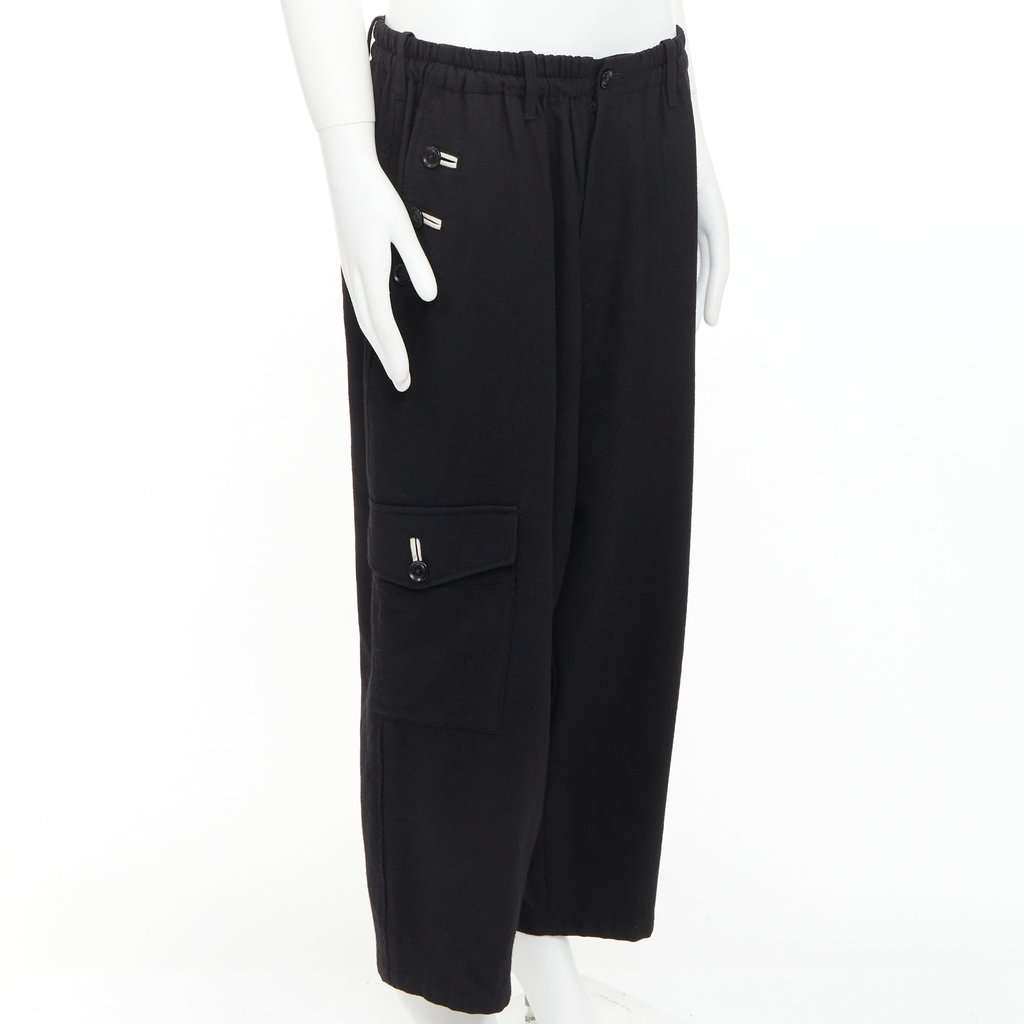 Yohji Yamamoto Black Wool Trouser Black Wool Very good condition - Front View