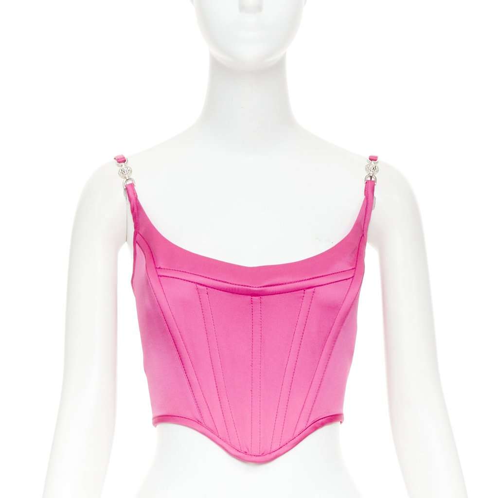 Versace Medusa '95 Satin Corset Pink Never worn, with tag - Front View