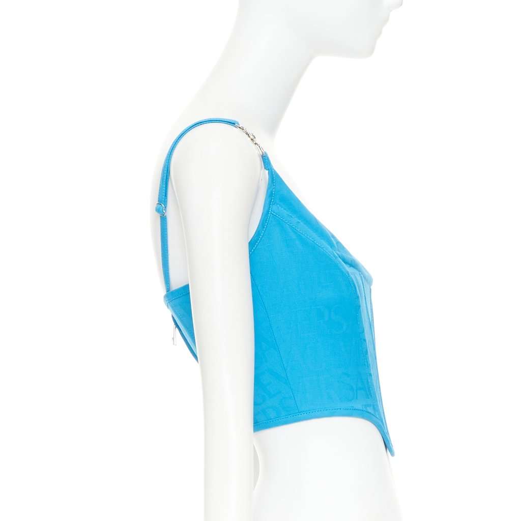 Versace Medusa '95 Corset Blue Polyester Never worn, with tag - Model View