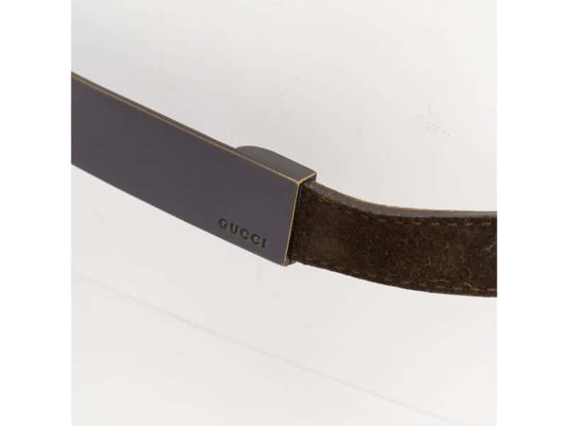 Gucci Brown Metal Belt Brown Metal Fair condition - Back View