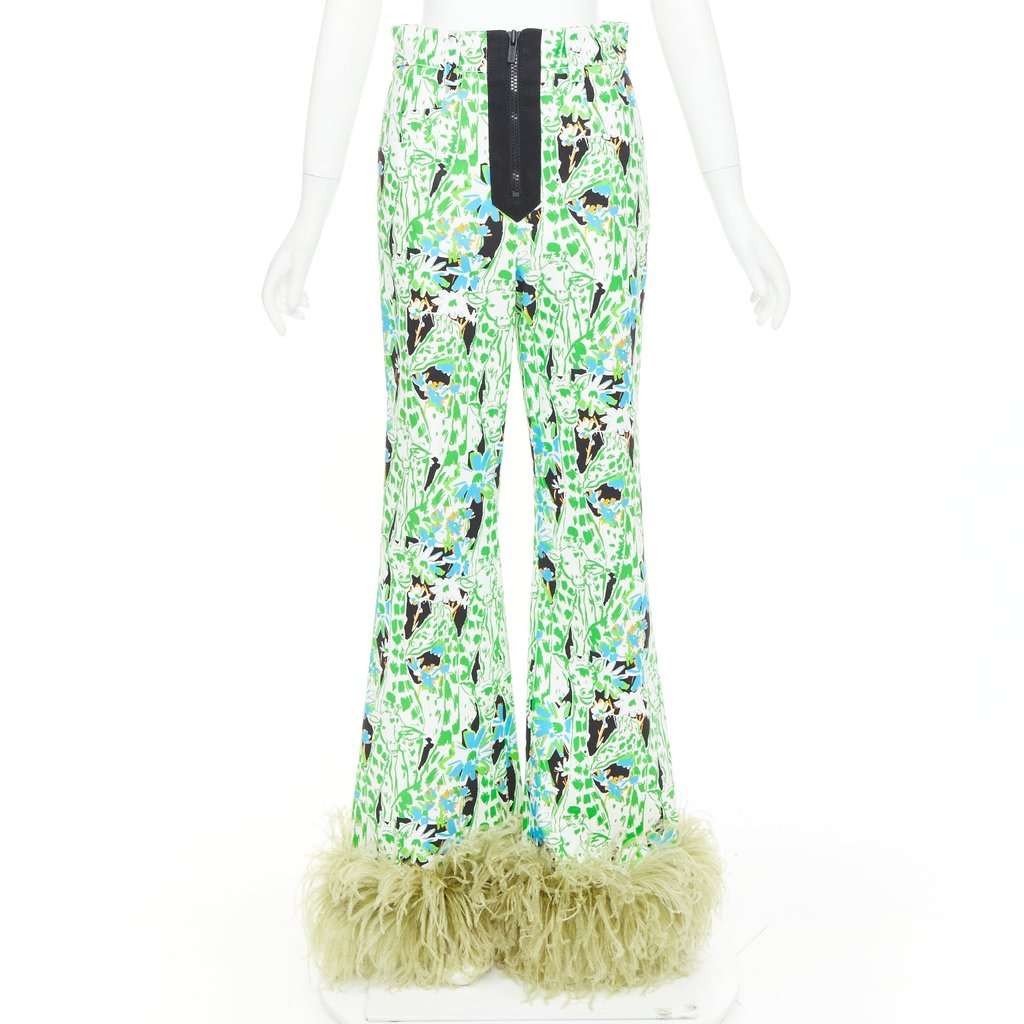 Miu Miu Green Cotton Trouser Green Cotton Never worn, with tag - Front View
