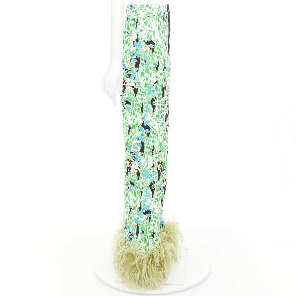 Miu Miu Green Cotton Trouser Green Cotton Never worn, with tag - Model View