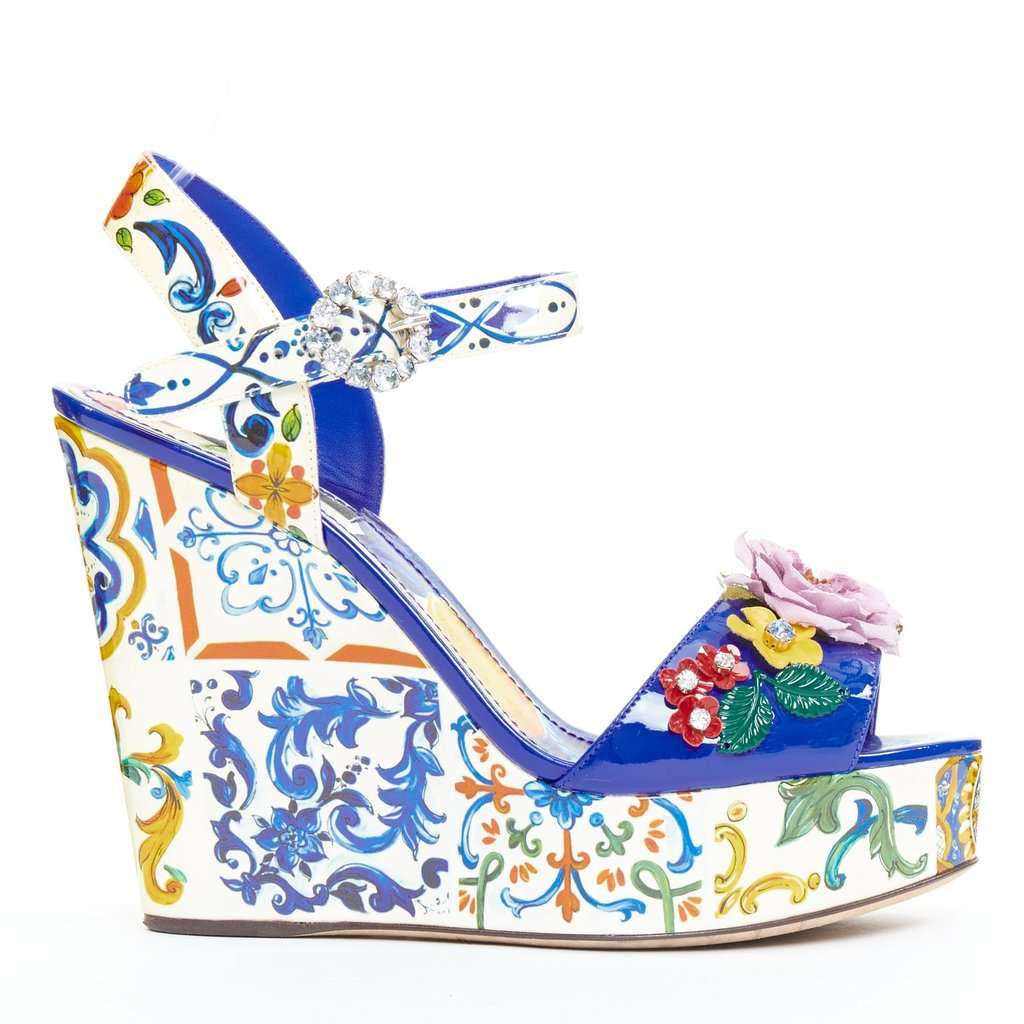 Dolce & Gabbana Blue Leather Heels Blue Leather Good condition - Front View