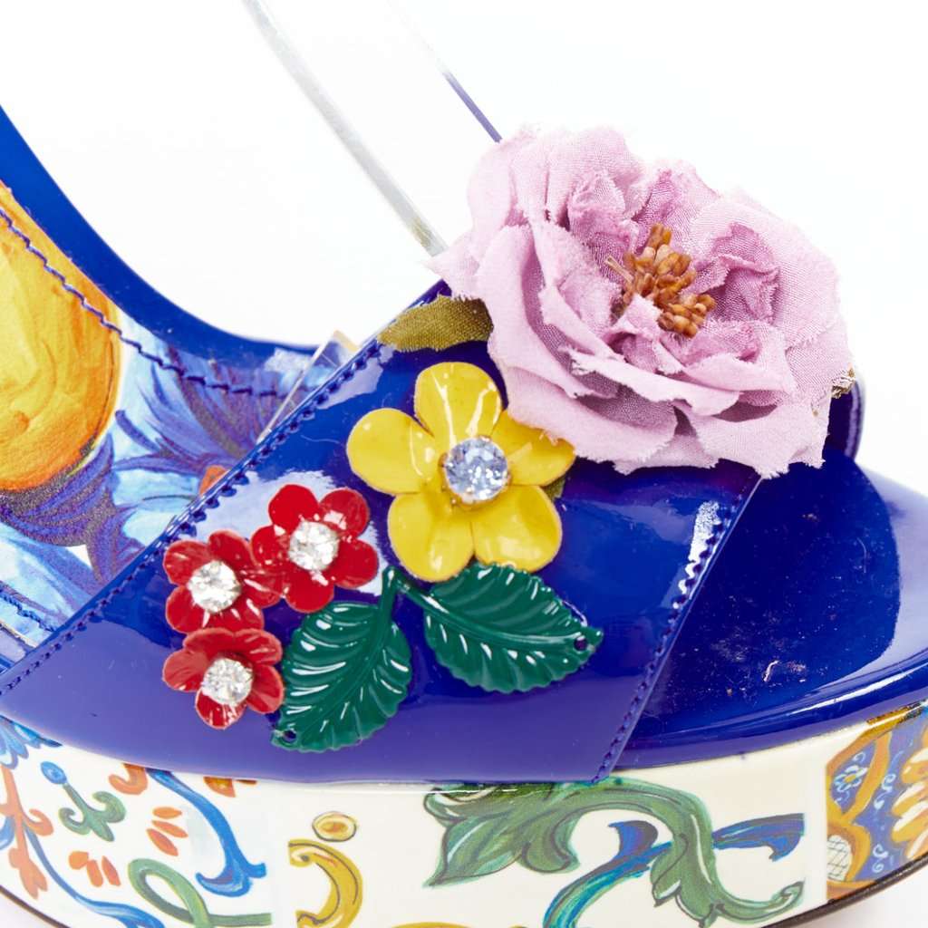 Dolce & Gabbana Blue Leather Heels Blue Leather Good condition - Back View