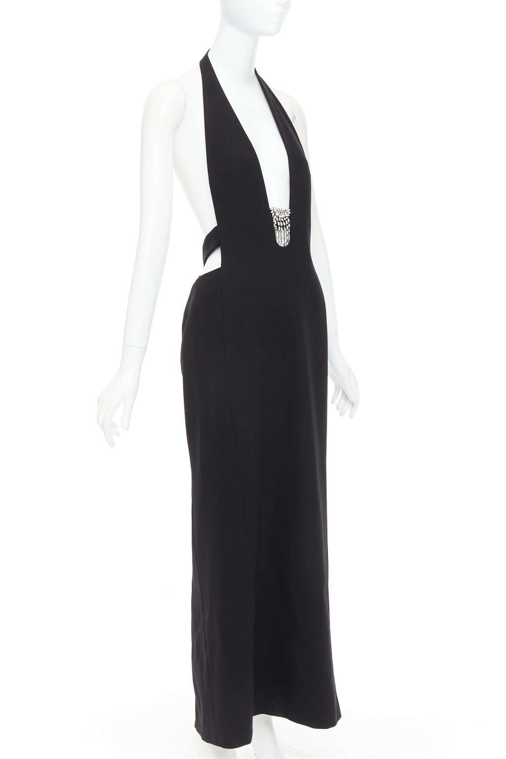 Saint Laurent Black Wool Dress Black Wool Never worn, with tag - Front View