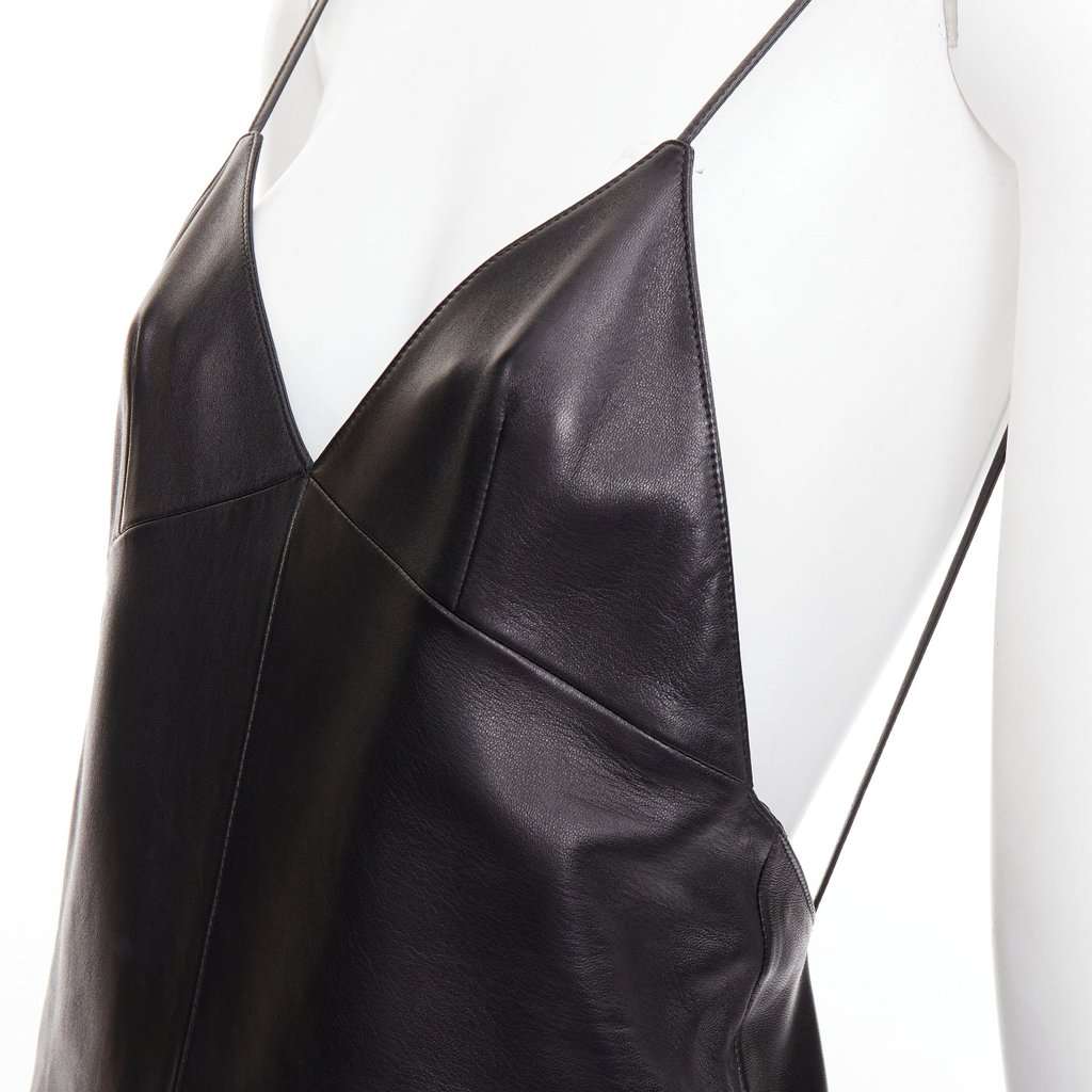 Saint Laurent Black Leather Dress Black Leather Never worn, with tag - Back View