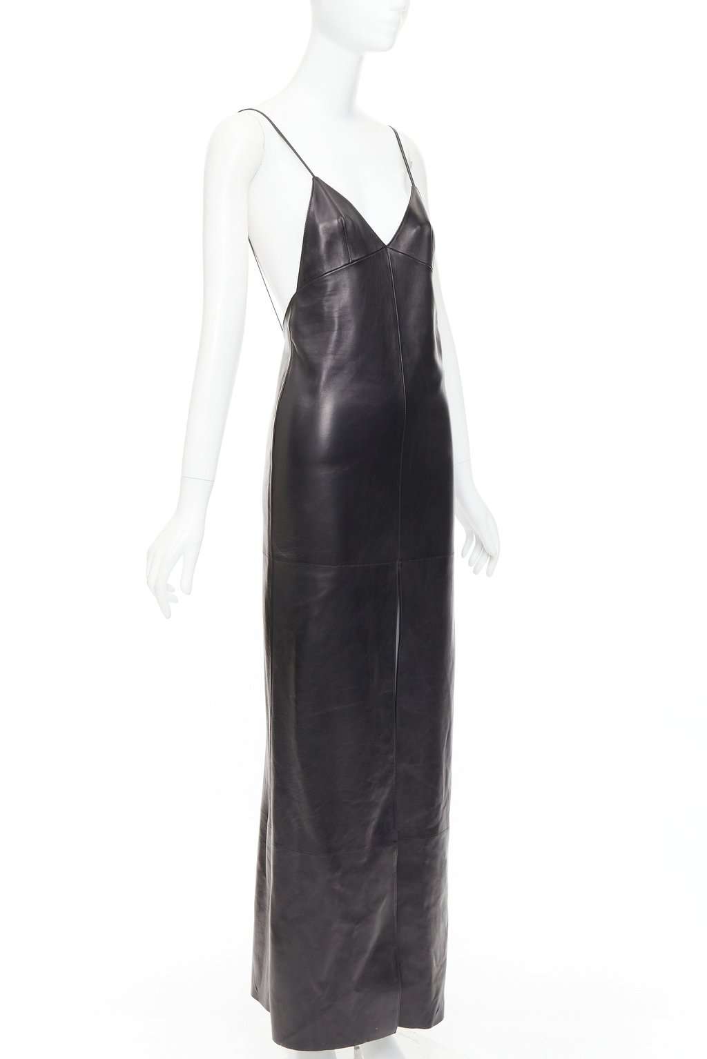 Saint Laurent Black Leather Dress Black Leather Never worn, with tag - Inside View