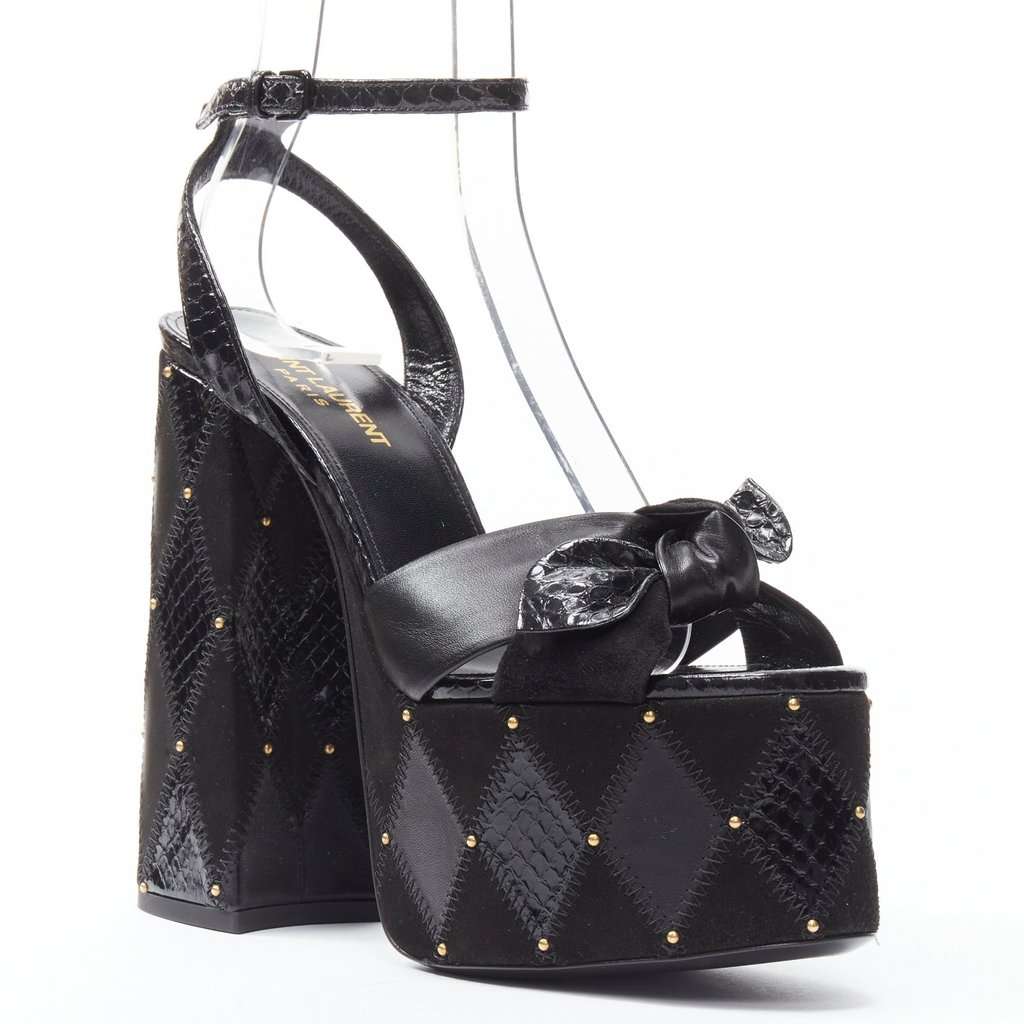 Saint Laurent Paige 85 Black Suede Never worn - Back View
