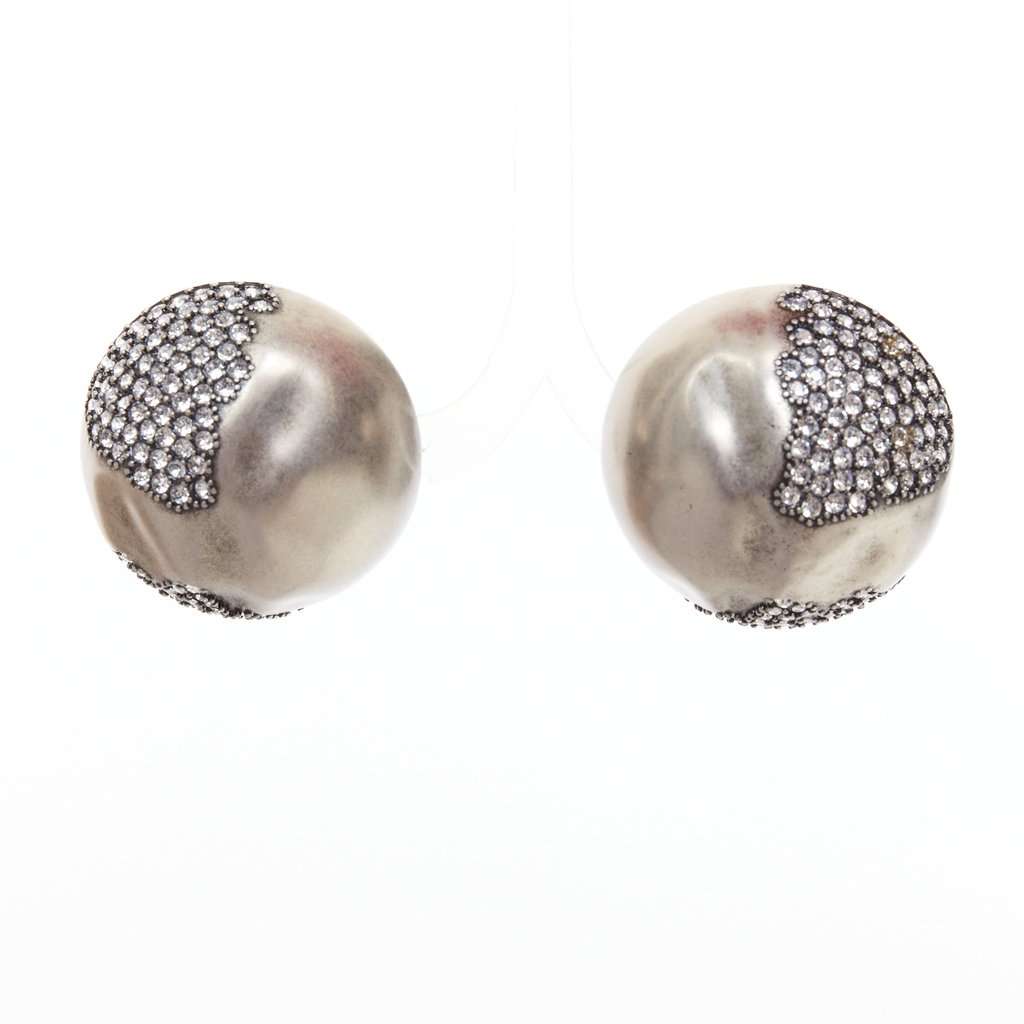 Saint Laurent Silver Metal Earrings Silver Metal Never worn - Front View
