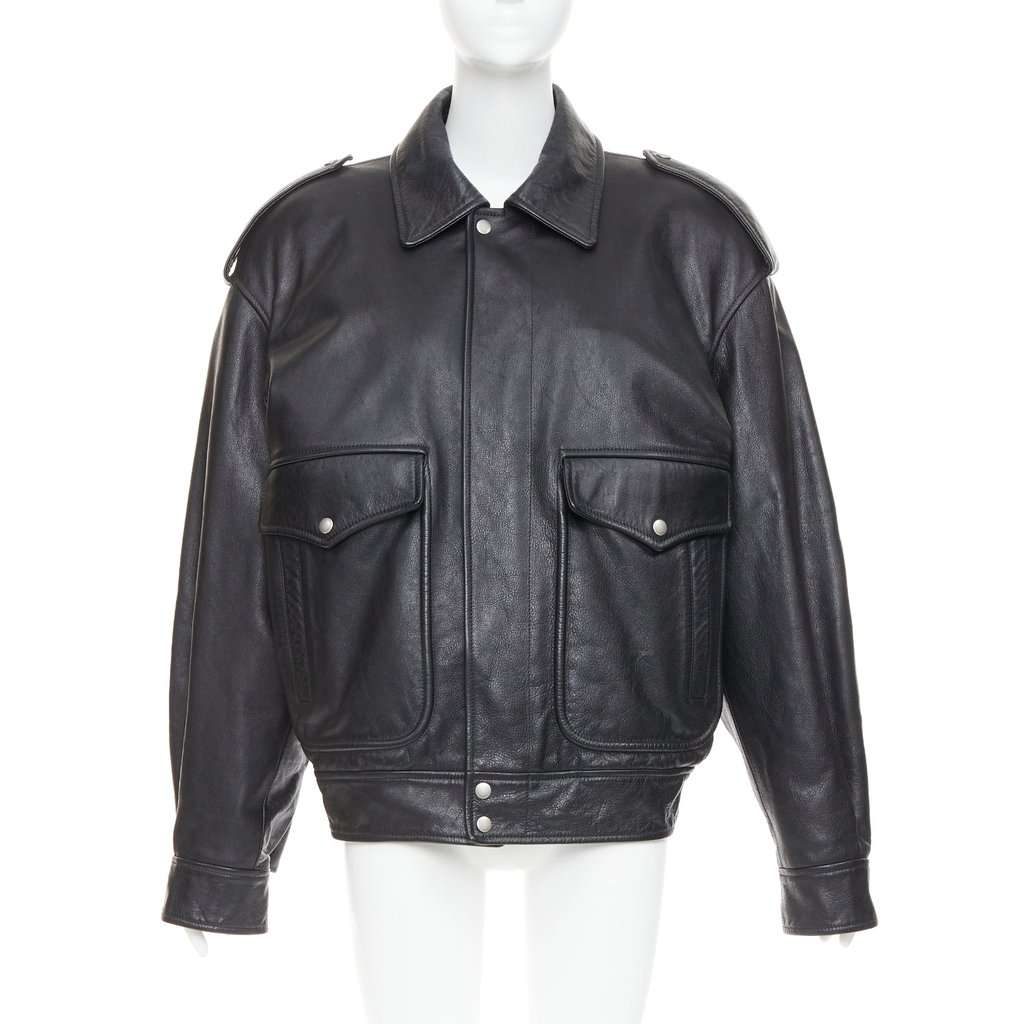 Saint Laurent Black Leather Leather Jacket Black Leather Very good condition - Inside View