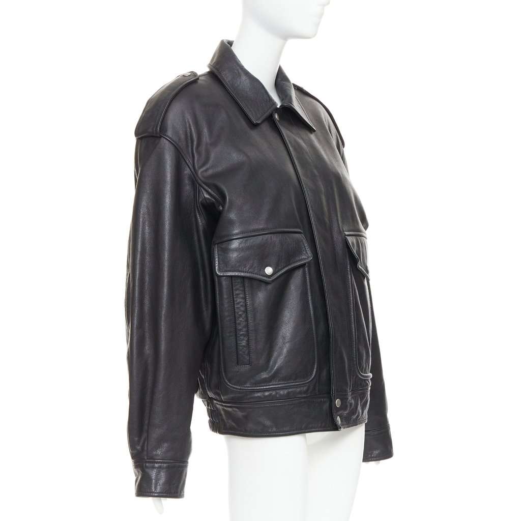 Saint Laurent Black Leather Leather Jacket Black Leather Very good condition - Model View
