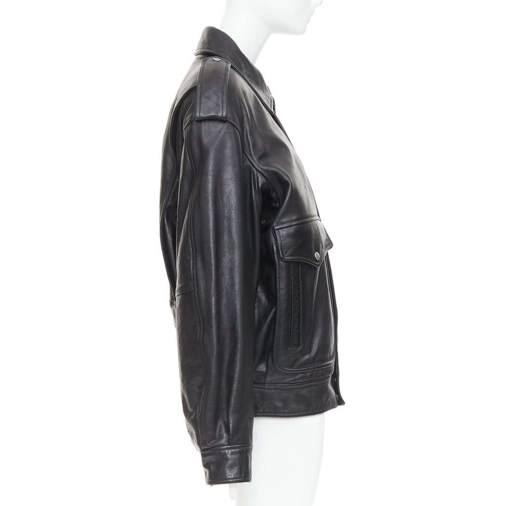 Saint Laurent Black Leather Leather Jacket Black Leather Very good condition - Box View