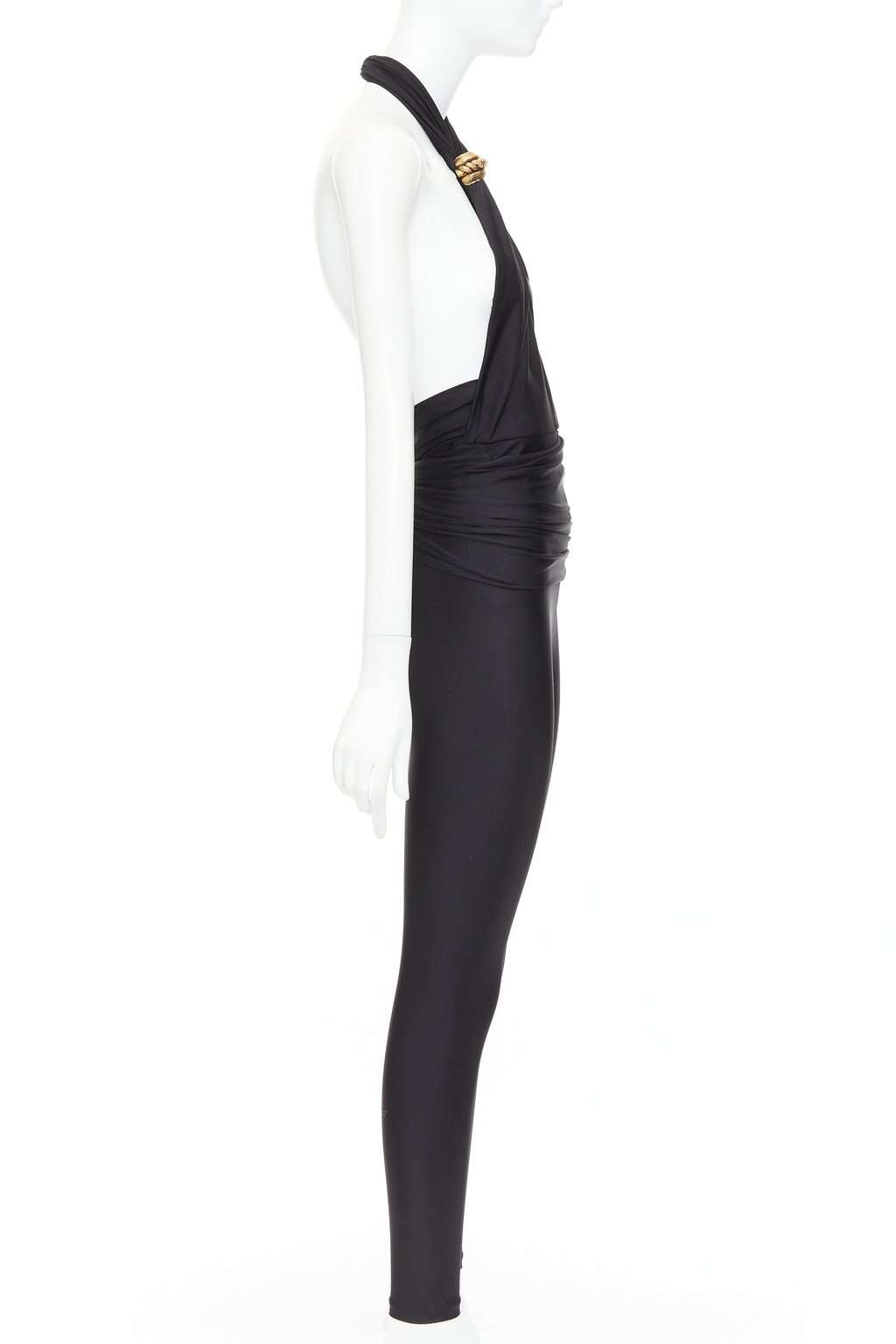 Saint Laurent Black Polyamide Jumpsuit Black Polyamide Never worn, with tag - Model View
