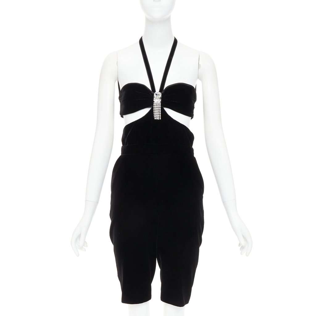 Saint Laurent Black Viscose Jumpsuit Black Viscose Never worn, with tag - Front View