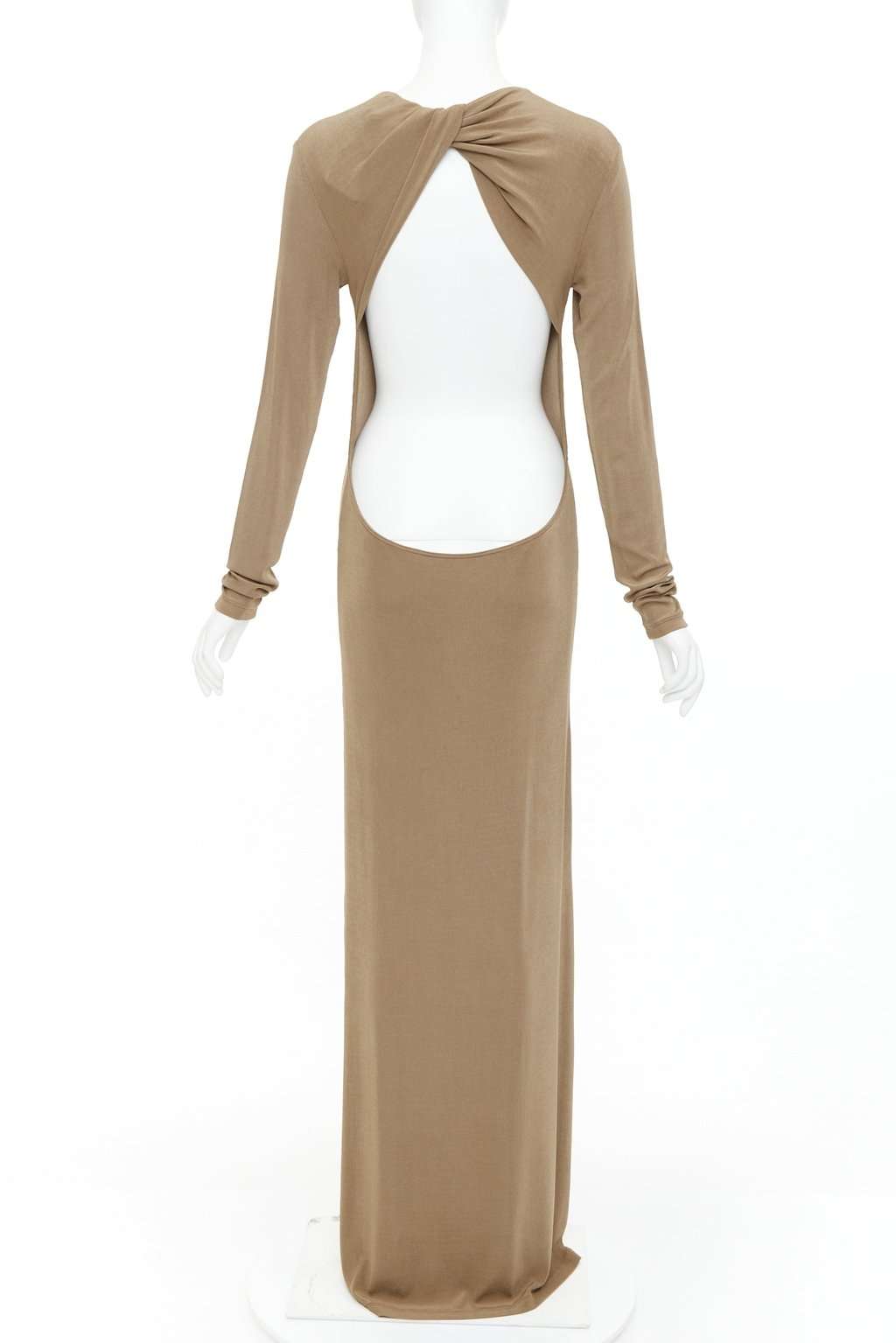 Saint Laurent Khaki Viscose Dress Khaki Viscose Never worn, with tag - Front View