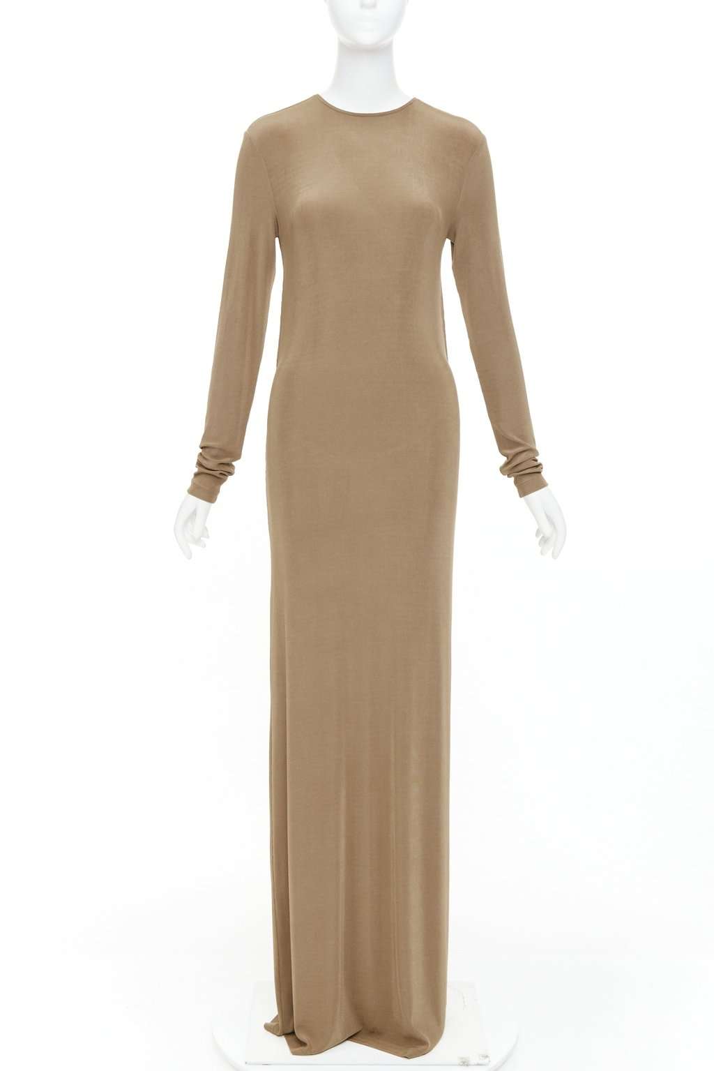 Saint Laurent Khaki Viscose Dress Khaki Viscose Never worn, with tag - Back View