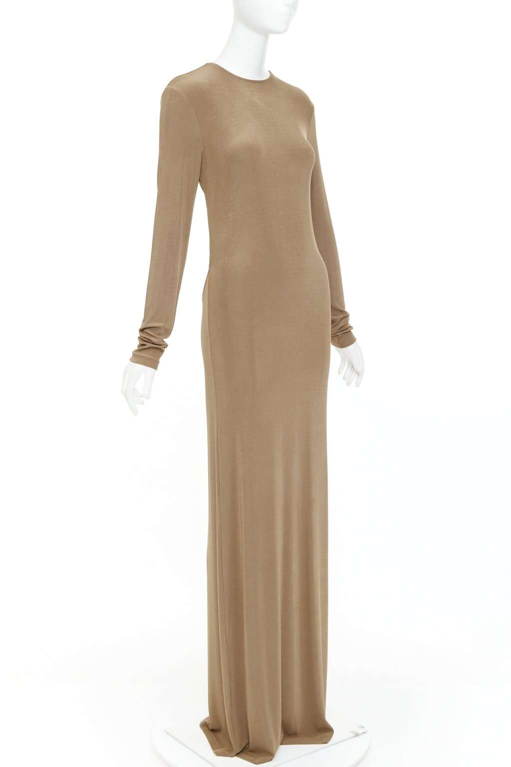 Saint Laurent Khaki Viscose Dress Khaki Viscose Never worn, with tag - Inside View