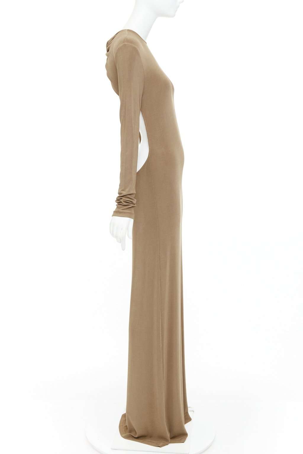 Saint Laurent Khaki Viscose Dress Khaki Viscose Never worn, with tag - Model View
