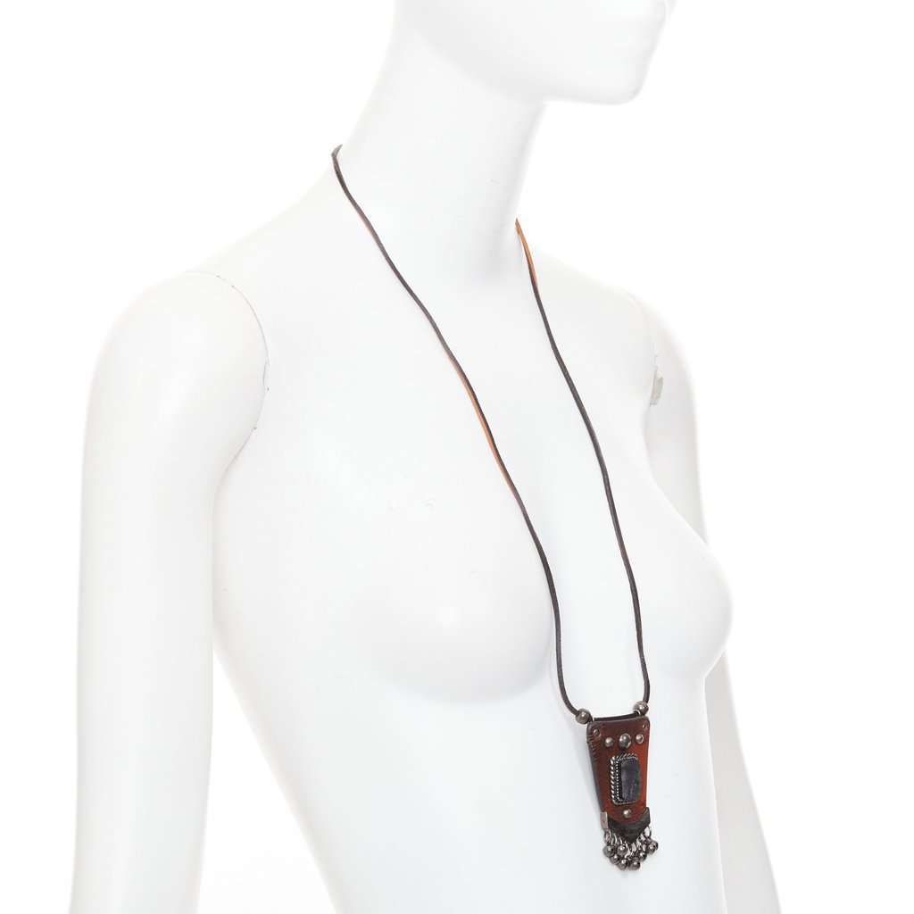 Saint Laurent Brown Leather Necklace Brown Leather Very good condition - Inside View
