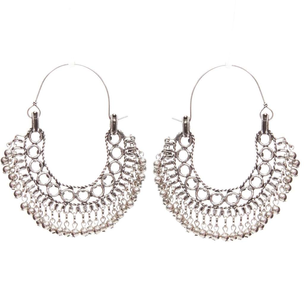 Saint Laurent Marrakech Folk earrings Silver Metal Never worn - Inside View