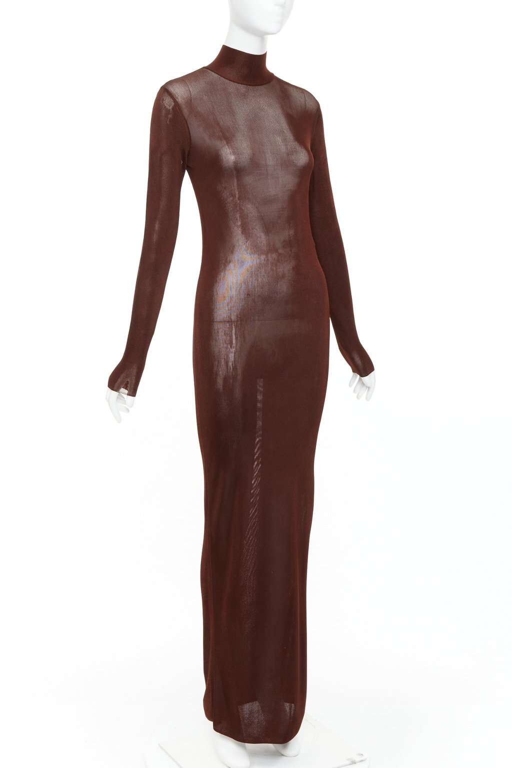 Saint Laurent Brown Viscose Dress Brown Viscose Never worn, with tag - Inside View