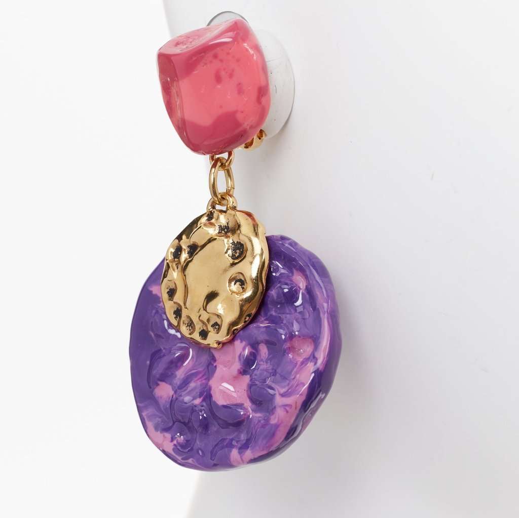 Saint Laurent Pink Plastic Earrings Pink Plastic Never worn - Box View