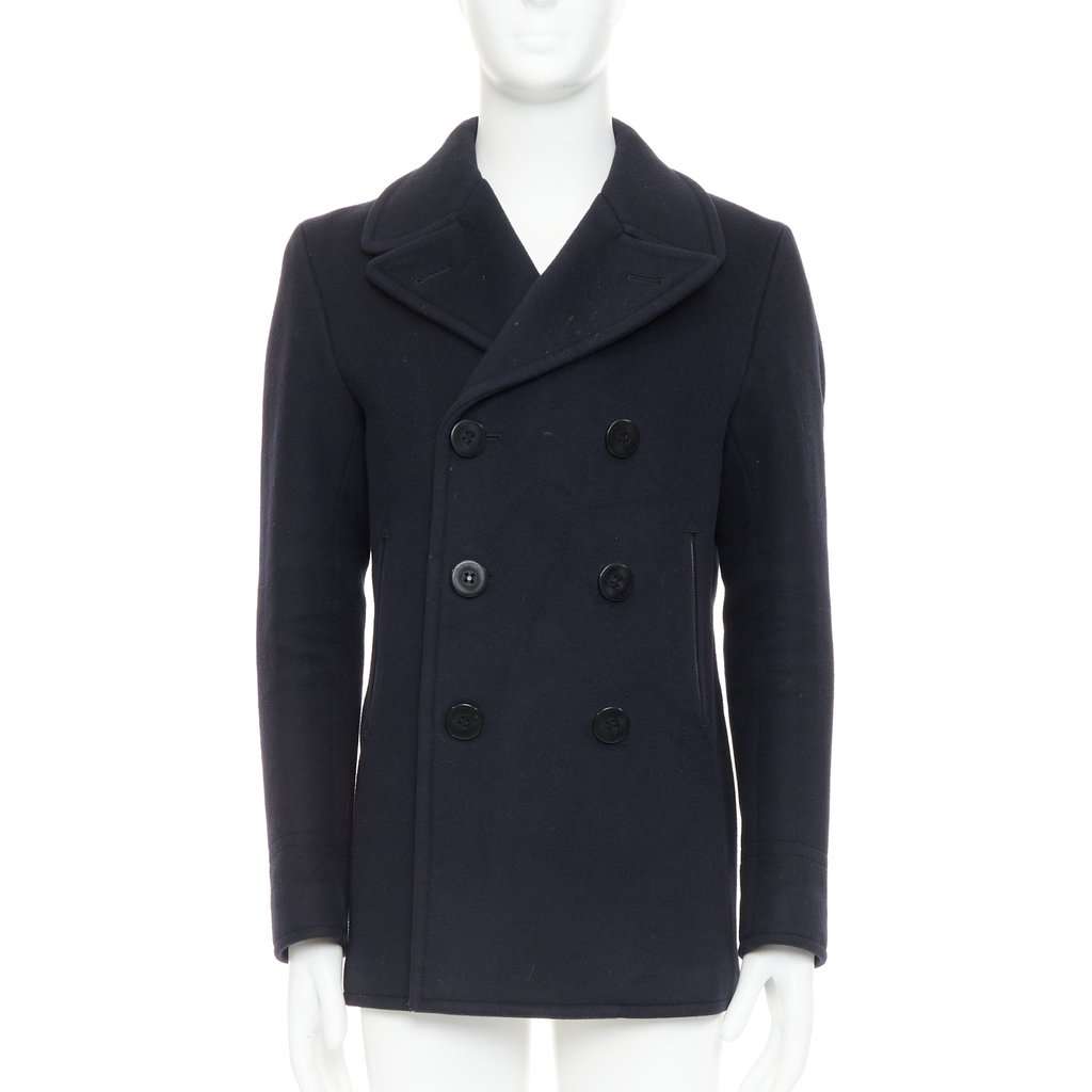 Tom Ford Navy Wool Coat Navy Wool Fair condition - Front View