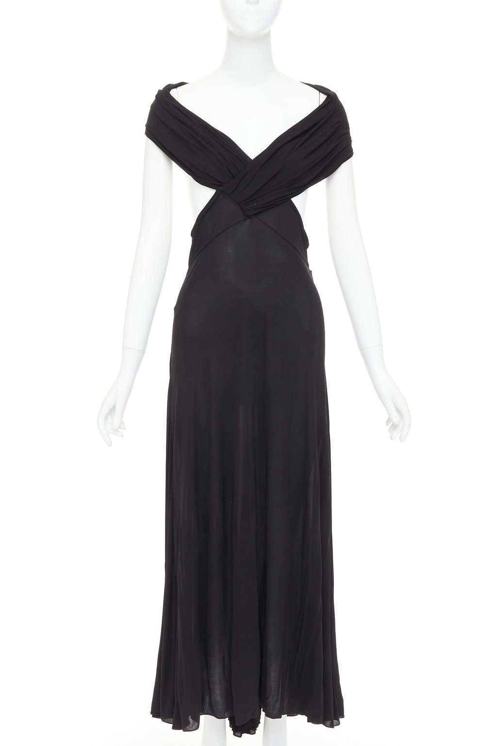 Saint Laurent Black Viscose Dress Black Viscose Never worn, with tag - Front View