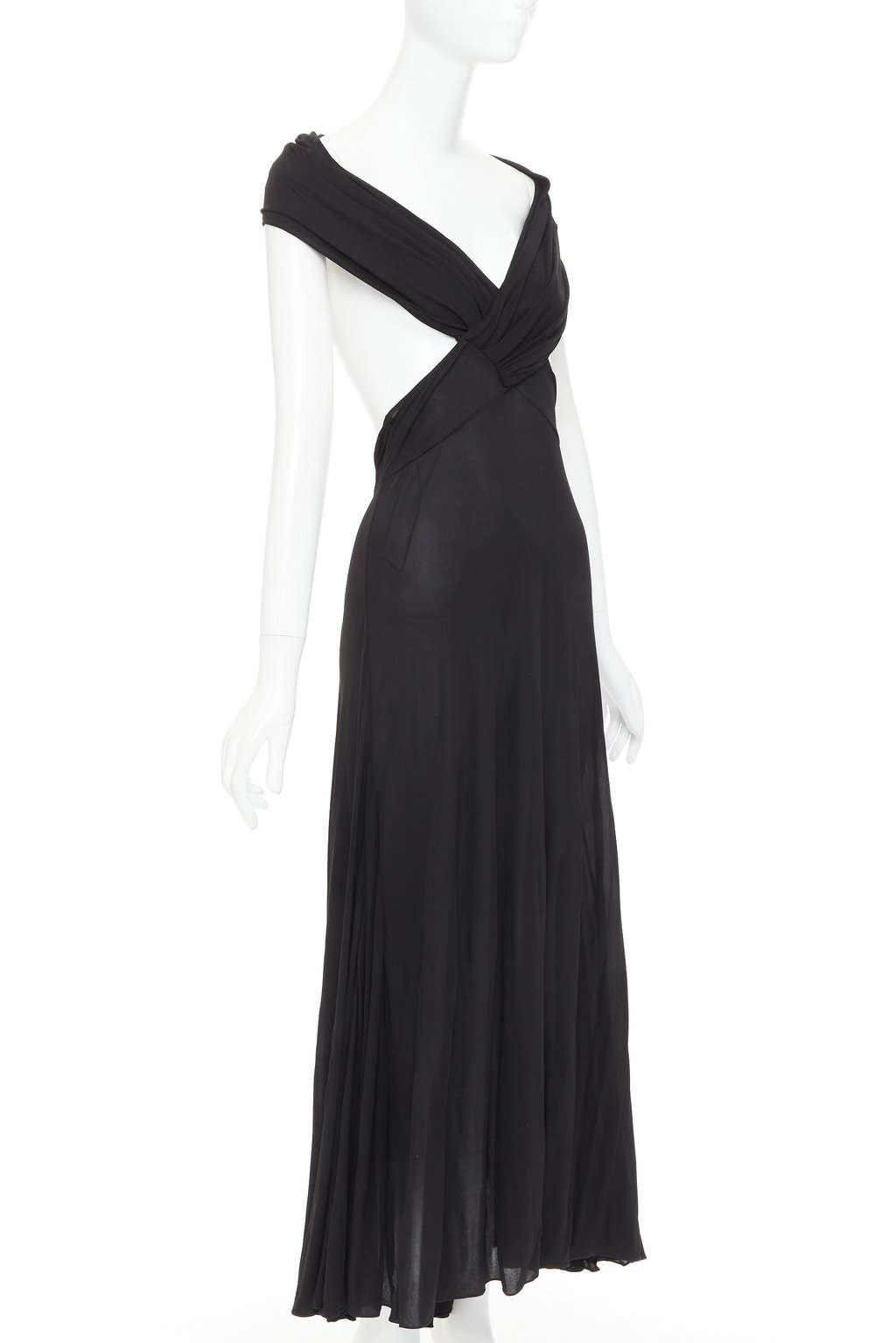 Saint Laurent Black Viscose Dress Black Viscose Never worn, with tag - Inside View
