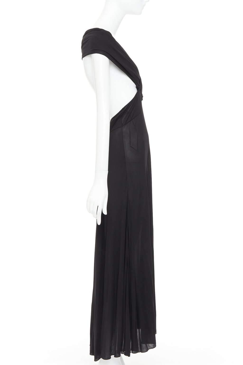 Saint Laurent Black Viscose Dress Black Viscose Never worn, with tag - Model View
