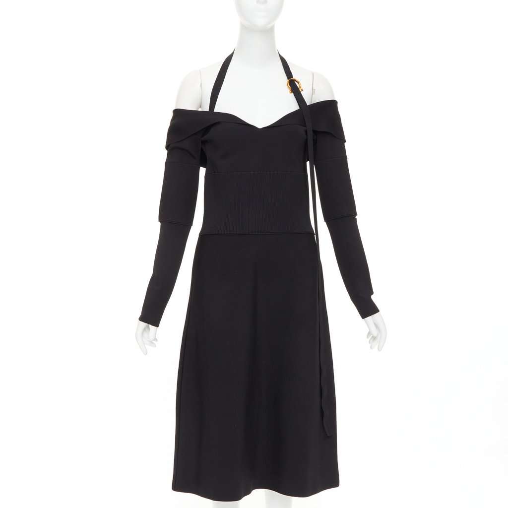 Salvatore Ferragamo Black Viscose Dress Black Viscose Very good condition - Front View