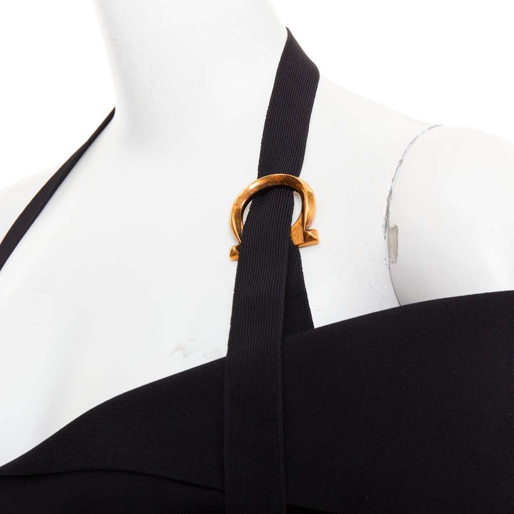 Salvatore Ferragamo Black Viscose Dress Black Viscose Very good condition - Back View