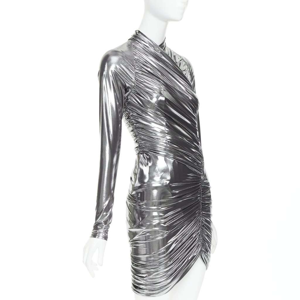 Salvatore Ferragamo Silver Polyester Dress Silver Polyester Never worn, with tag - Inside View