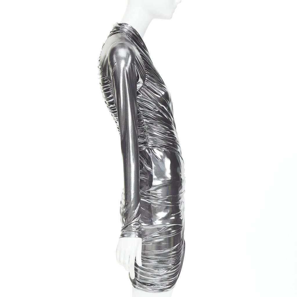 Salvatore Ferragamo Silver Polyester Dress Silver Polyester Never worn, with tag - Model View