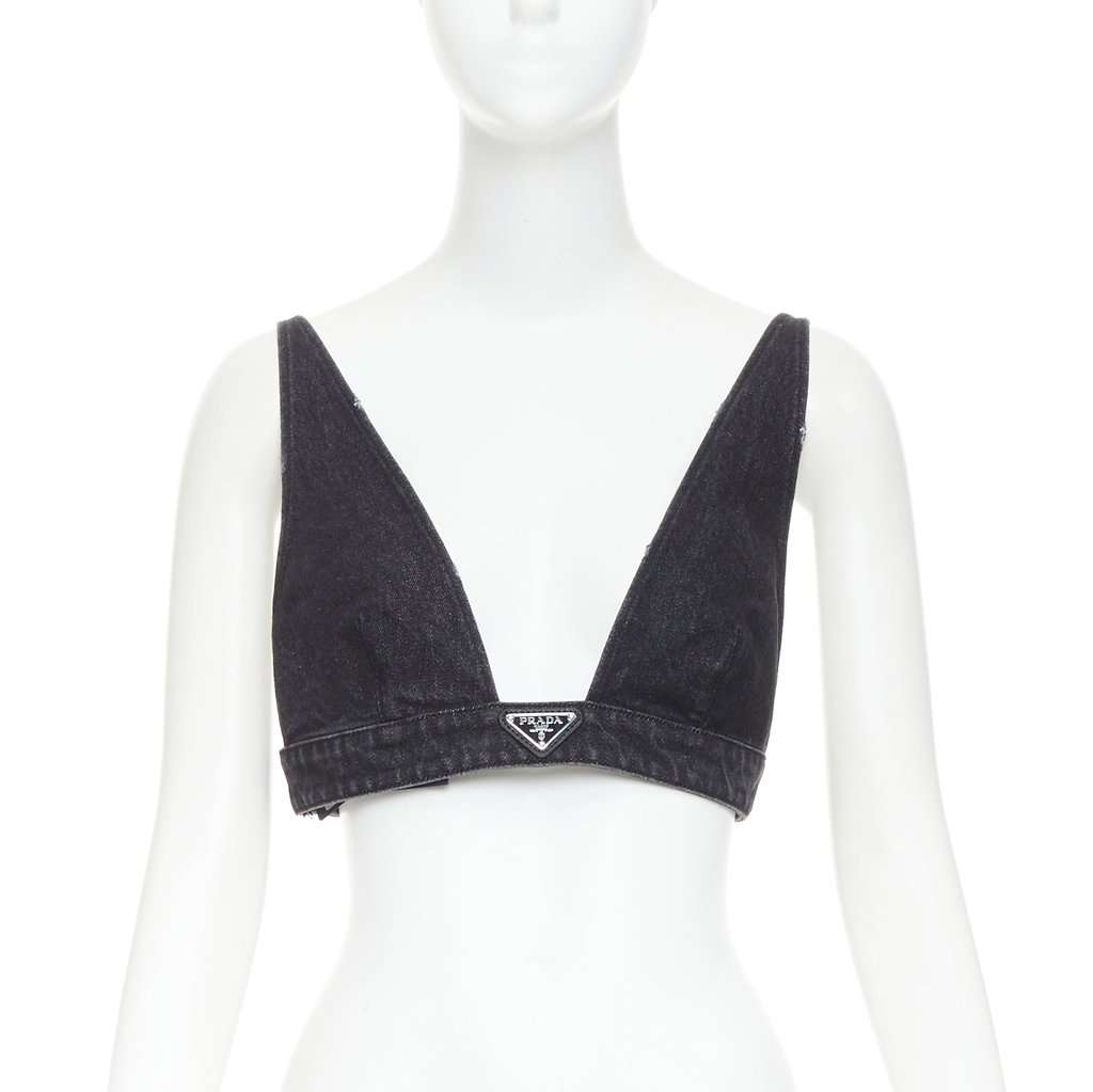 Prada Navy Cotton Top Navy Cotton Never worn, with tag - Front View