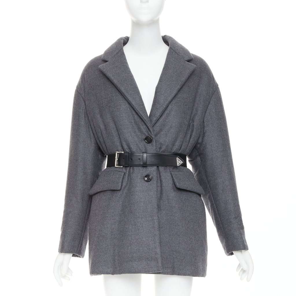 Prada Grey Cashmere Coat Grey Cashmere Never worn, with tag - Front View