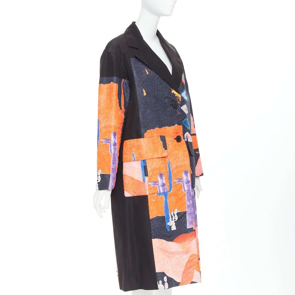 Prada Black Coat Black Never worn, with tag - Model View