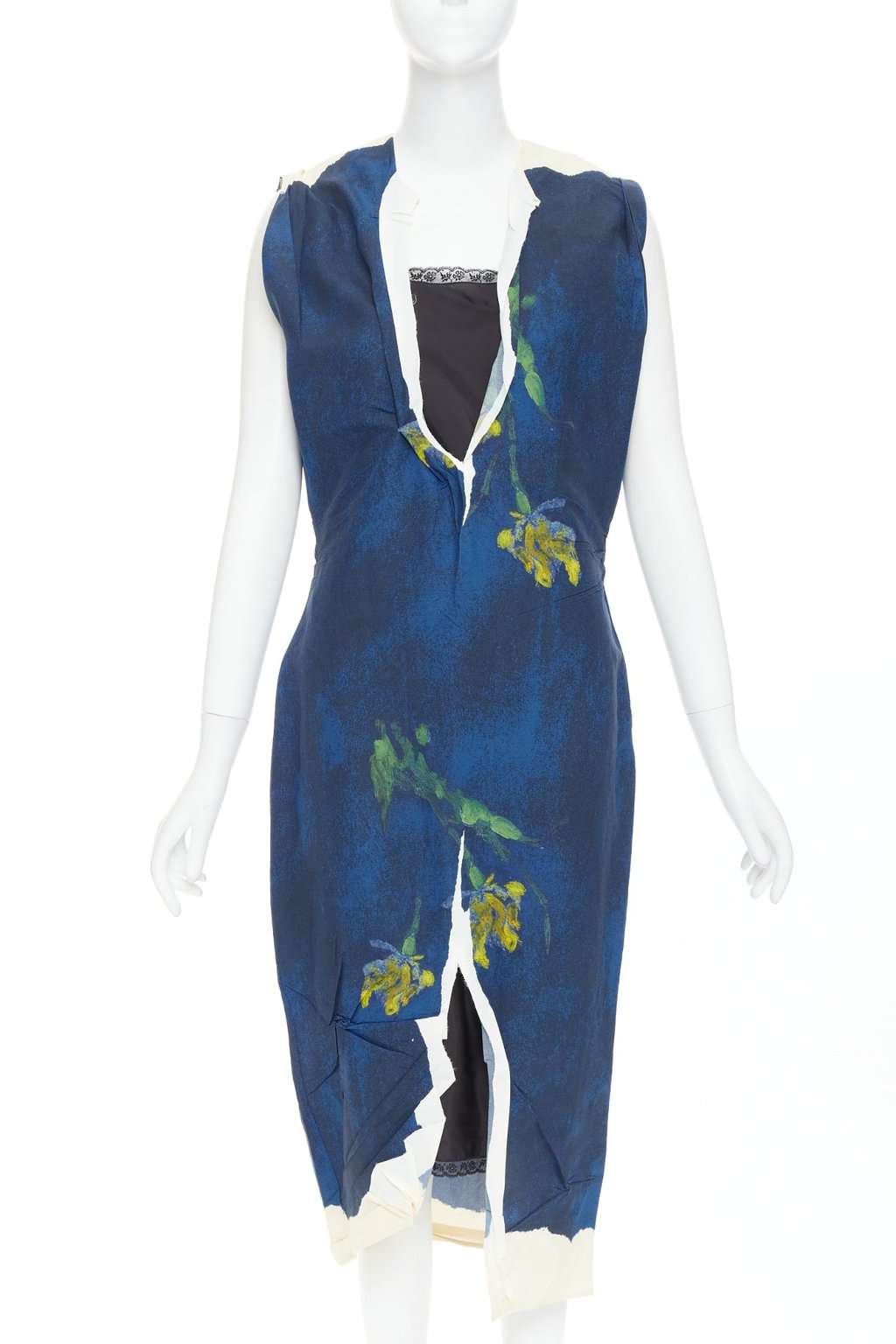Prada Navy Polyester Dress Navy Polyester Never worn, with tag - Front View