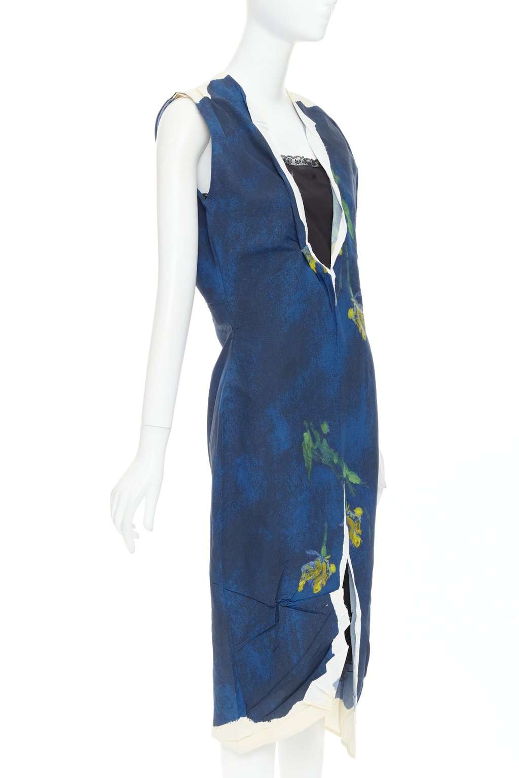 Prada Navy Polyester Dress Navy Polyester Never worn, with tag - Inside View