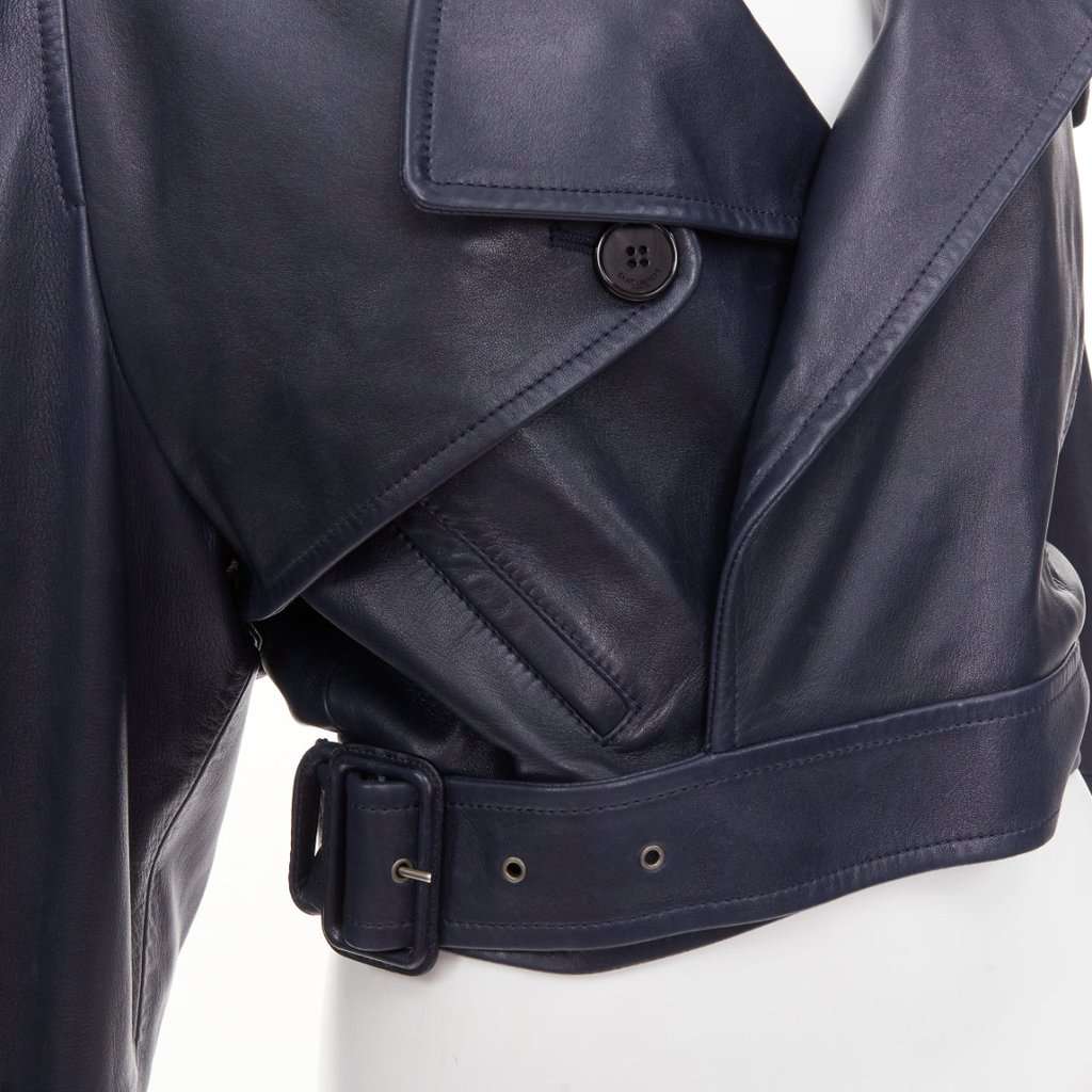 Saint Laurent Navy Leather Leather Jacket Navy Leather Very good condition - Back View