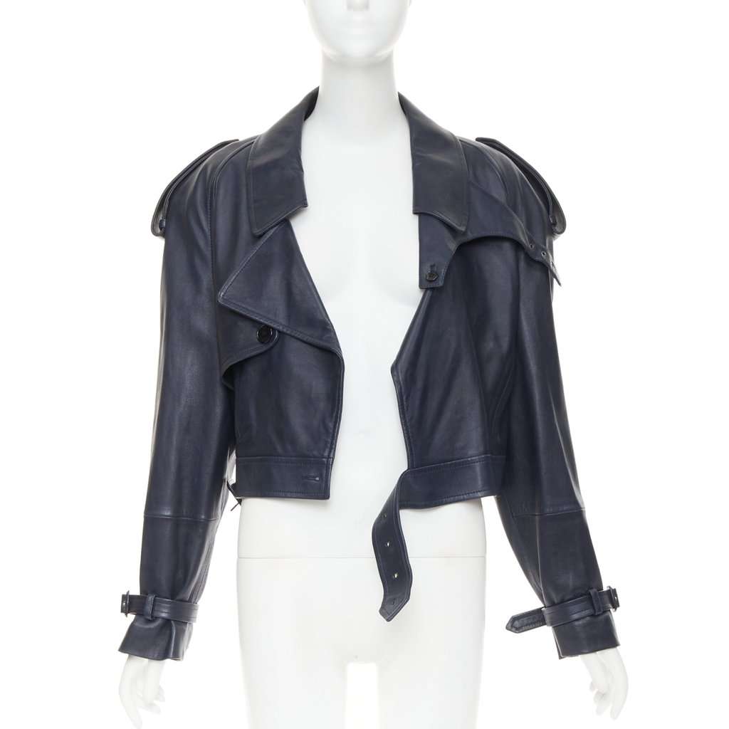 Saint Laurent Navy Leather Leather Jacket Navy Leather Very good condition - Inside View